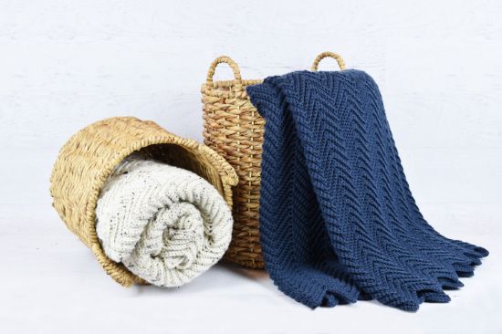 Picture of CROCHET PATTERN - Mountain Ridge Blanket - PDF crochet pattern, Beginner Level with instructions to make it larger or smaller, throw blanket