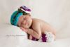 Picture of Baby Girl CROCHET PATTERN - Blueberry Muffin Beanie / Headband & Leg Warmers - 4 sizes included, PDF instant download, photo prop flower hat