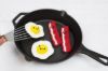 Picture of CROCHET PATTERN - Kawaii Bacon and Eggs - PDF pattern of amigurumi crochet food fried egg bacon strip