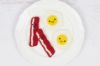 Picture of CROCHET PATTERN - Kawaii Bacon and Eggs - PDF pattern of amigurumi crochet food fried egg bacon strip