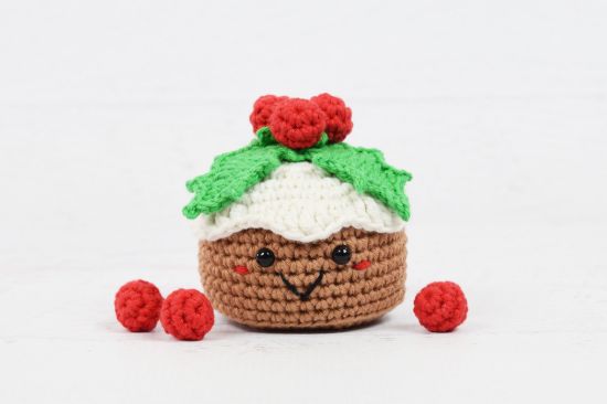 Picture of CROCHET PATTERN - Merry Christmas Pudding, Holiday Cake crochet pattern
