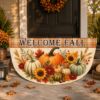 Picture of Personalized Fall Porch Banner, Welcome Fall Hanging Banner, Pumpkin Sunflower Decor, Autumn Porch Sign, Farmhouse Outdoor Decor Fall