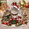 Picture of Maine Coon Cat Family Ornament, Personalized Christmas Acrylic Ornament, Custom Name Pet Tree Decor, Cute Cat Lover Holiday Keepsake Gift