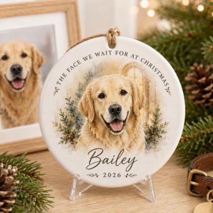Picture of Personalized Dog Christmas Ornament 2026, Custom Pet Name Keepsake, Dog Lover Gift, Personalized Puppy Ornament, Christmas Gift for Dog Mom
